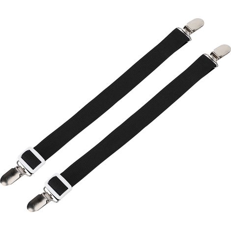 2 Pièces Attaches de Housse de Couette Anti-Dérapantes, Fixations pour Matelas avec Clip (Noir) (1/5)