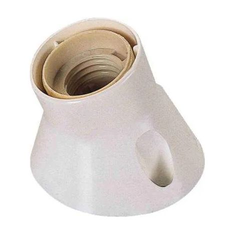 Douille pour ampoule E27, murale inclinée blanche