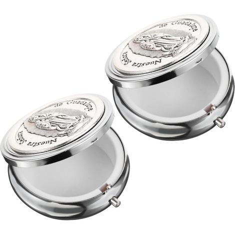 2 Pièces Boîte de Rangement à Bijoux en Alliage D'aluminium Argenté, Résistante et Élégante, Coffret Bijou Vintage pour Noël et Anniversaires (1/5)