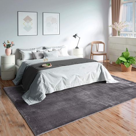 Mia's, tappeto Olivia, per soggiorno, a pelo corto, 80 x 150 cm, antracite (1/2)