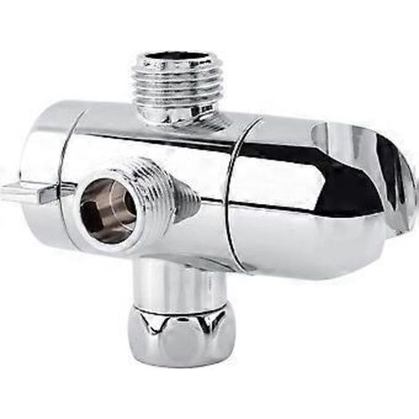Inverseur de bras de douche, support de montage pour robinet coudé 1/2" pour douchette à main, composants de douche universels chromés (1/5)