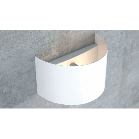 Lampada a Parete Fold, Acciaio verniciato a polvere, Bianco, 20x14x13 cm