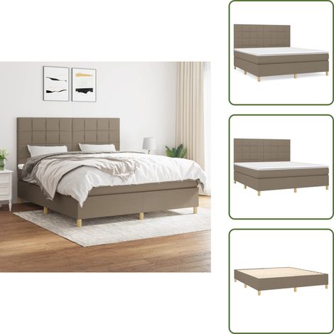 Boxspringbett mit Matratze Taupe 180x200 cm Stoff - Boxspringbett - Doppelbett - Bettenrahmen - Matratze - Tapete (1/5)