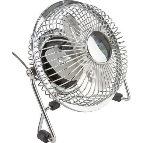 Mini ventilateur de bureau USB Ø13cm - argent - Voltman (1/5)