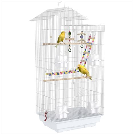 Cage pour oiseaux intérieure en fil d'acier 46 x 36 x 100 cm (1/5)