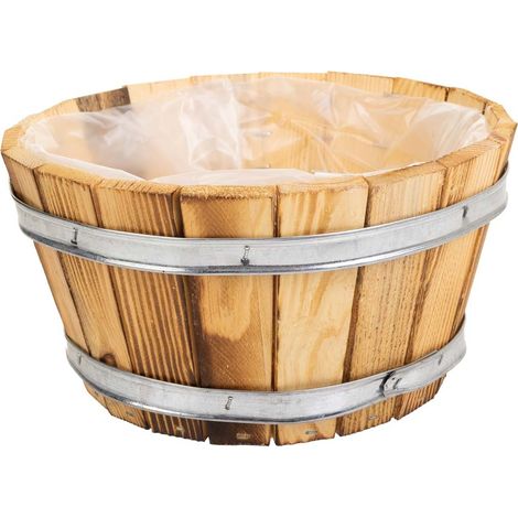 Cesto de madera y cuerda marrón d22x12 (1/5)