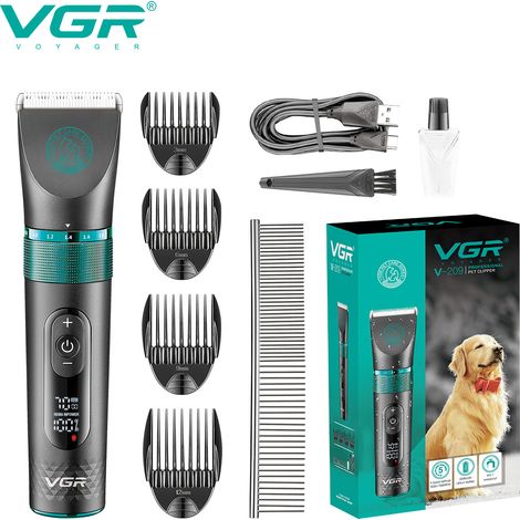 Tondeuse électrique pour poils d'animaux, lavable, à affichage numérique, pour chats et chiens, adaptée à la coupe des poils des pattes et des chiens. (1/5)