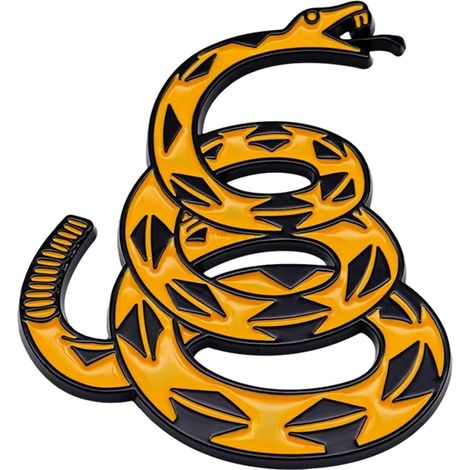 Autocollant automobile solide en métal avec motif de serpent, drapeau Gadsden pour camion, moto, jaune (1/5)