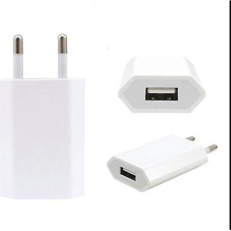 Lot de 3 chargeurs compatibles avec iPhone/Samsung 5V/1A et autres (blanc) (1/3)
