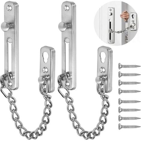 Türschlosskette, zweiteilig – Diebstahlsicherungsketten – Häufig im Innenausbau verwendet (zwei Sets) – AquaForge