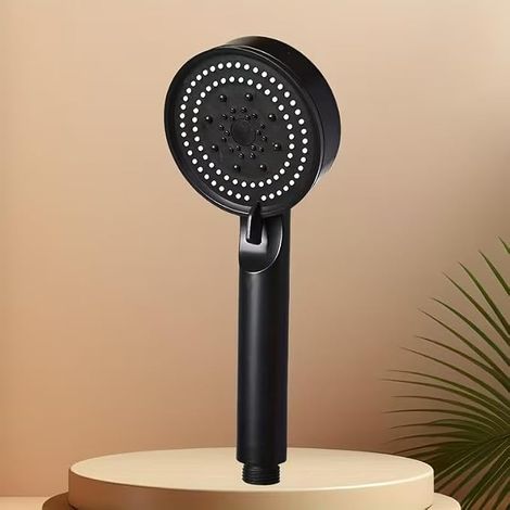 KOWOLL Pommeau de douche à main 5 jets, pression élevée, large sortie d'eau, fixation murale en plastique, installation facile pour la salle de bain à domicile. (1/5)