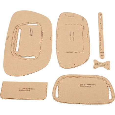 Lot de 6 Gabarits Transparents en Acrylique pour Sacs en Cuir, Pochoir DIY Artisanat, Outil de Coupe et Tracé, Format A4 (1/5)