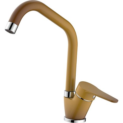 Miscelatore lavello bocca alta finitura terra di Francia con risparmio acqua – Serie Allen (1/3)