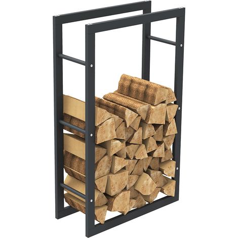 Portalegna Supporto Metallo Porta Legna Interno Legnaia Camino Stufa 100x60x25cm