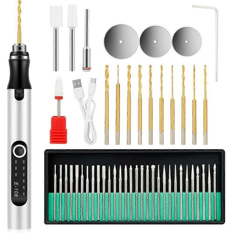 Elektrischer Gravierstift mit USB-C-Ladefunktion, 3 Geschwindigkeitsstufen, Überlastungsschutz, für Holz, Metall, Glas, ideal für Anfänger. (1/5)