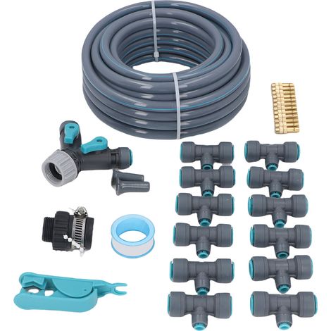 Kit d'arrosage automatique 10m irrigation goutte à goutte jardin terrasse pelouse avec tuyau goutteur réglable (1/5)