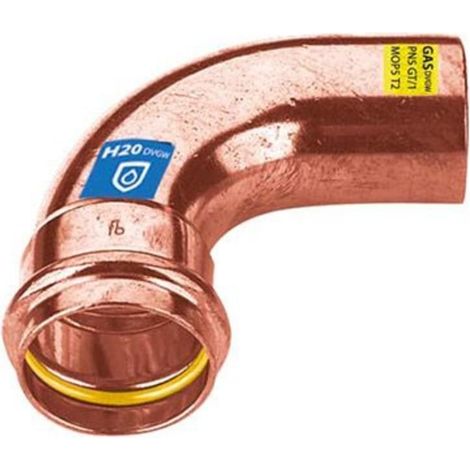 Curva A 90° Maschio/Femmina In Rame A Pressare 35 X 35 Mm