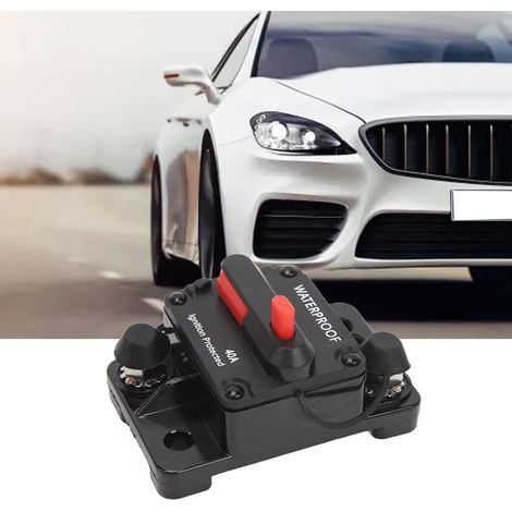 Disjoncteur audio étanche 12 V avec fusible et réarmement manuel, idéal pour la protection et la modernisation des systèmes audio de camping-cars, camions, yachts et remorques. 40 A (1/5)