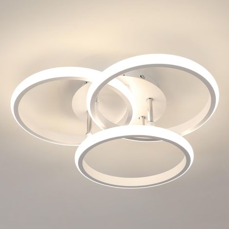 GOECO Plafoniera LED moderna, 40W 4500LM, lampada da soffitto bianca in alluminio rotonda, plafoniera per camera da letto, soggiorno, cucina, sala da pranzo, luce neutra bianca 4500K (1/5)