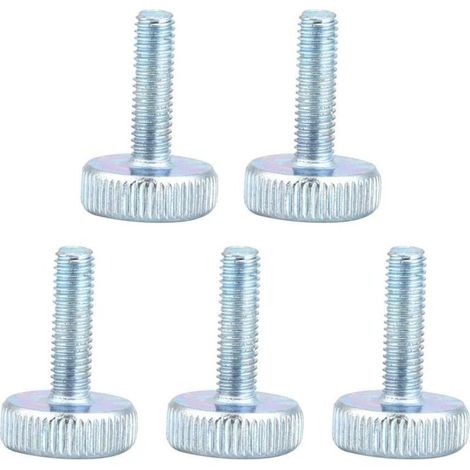 ZVD Vis à oreilles M5, vis à oreilles à tête moletée plate en acier au carbone plaqué zinc Vis à oreilles à main pour serrage et desserrage manuels(M525(5pcs)) (1/4)