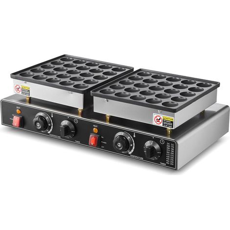 Mini poffertjes maker 50PCS acier inoxydable, poêle à dorayaki antiadhésive 1800W avec double contrôle de température pour (1/5)