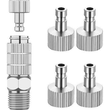 Adaptateur de raccord de déconnexion Rapide pour aérographe avec 5 raccords mâles, 1/8 M-F (1/5)