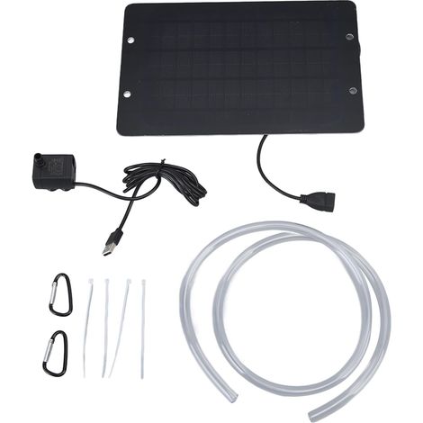 Pompe Solaire, Fontaine à énergie Solaire, Fontaine à d'oiseaux, Interface USB avec Pompe à Eau 6V 10W, pour d'oiseaux De Patio, Piscine de Jardin et Bassin (1/5)