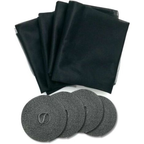 Set di 4 zanzariere autoadesive invisibili con velcro, nere, 1,3x1,5 m. (1/5)