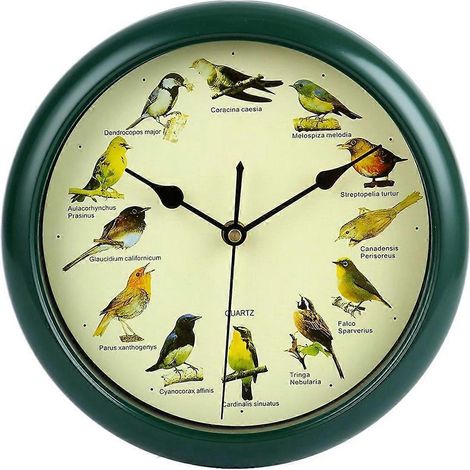 Musikalische Vogel-Wanduhr, dekorativ, batteriebetrieben, Melodieuhr (1/5)