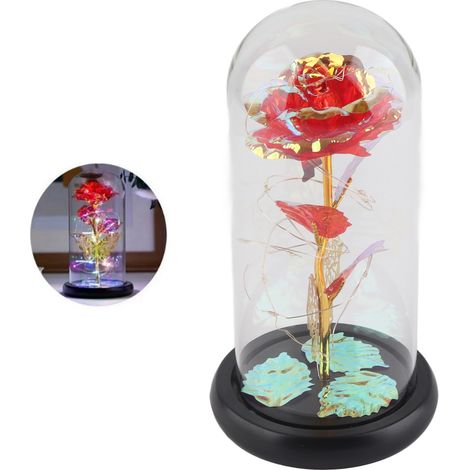 Lampe rose LED colorée et romantique avec abat-jour en verre, idéale pour la chambre, les mariages et les fêtes. Parfaite pour une chambre, un mariage ou une fête. (1/5)