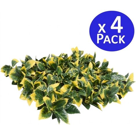 Pack 4 Jardin Vertical Laurel 50x50 cm Planta Artificial Decoración Pared Interior Exterior Jardines Verticales