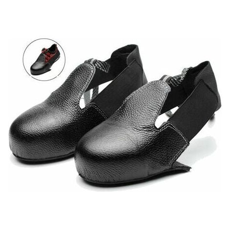 Cubrezapatos de seguridad unisex con puntera de acero, antifricción y antideslizantes, universales (negro, 36-46)