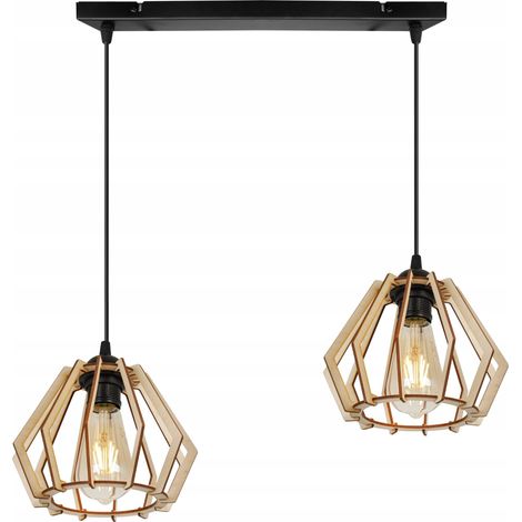 MODERNE LED-DECKENHÄNGELAMPE AUS HOLZ