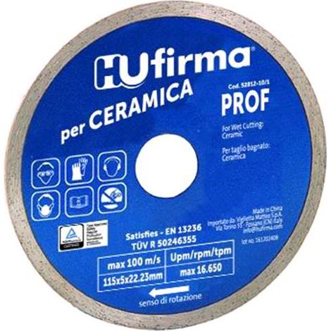 Disco Diamantato Corona Continua Hu-Firma Ceramic Blu Dia.Mm.115