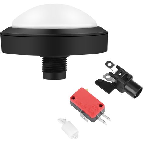 Bouton d'arcade lumineux 100mm blanc - Remplacement console convexité LED (1/5)