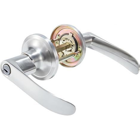 Poignées de Porte à Levier, Poignée de Porte D'intimité Sans Clé pour Salle de Bains Chambre, Serrure de Porte Intérieure en Alliage de Zinc, Design Moderne (1/5)