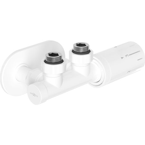 Mexen G05 ensemble thermostatique d'angle avec cache R, Duplex, DN50, blanc - W907-958-905-20 (1/3)