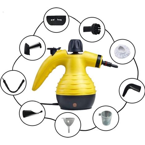 Nettoyeur Vapeur à , Tapis, Tissus, Vitre, Matelas, Mur, Sol, Voiture, Moquette, Auto Portable Multi – Usage avec 9 Accessoires (1/5)