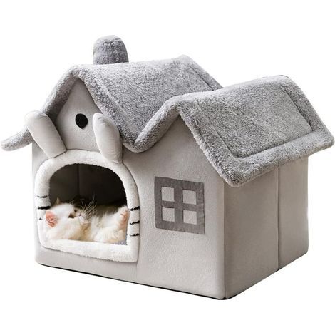 Lit double de luxe pour chiens et chats, pliable, chaud, doux, en mousse à mémoire de forme 30D hautement élastique, coussin d'assise amovible et fond antidérapant (1/5)