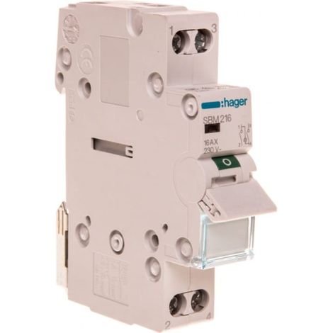Interruttore modulare con spia luminosa 16A 2P SBM216