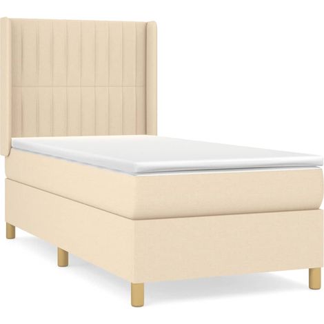 Maison Exclusive - Giroletto a Molle con Materasso Crema 90x200 cm inTessuto