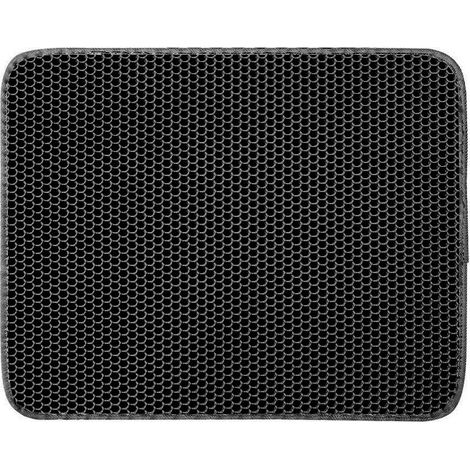 1 x tapis de litière pour chat, EVA imperméable et non toxique, double design en nid d'abeille, 30x45 cm, noir (1/5)