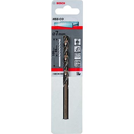 2608585858 - Punte per metallo HSS-Co, DIN 338 7 x 69 x 109 mm