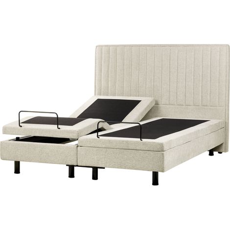 Bett verstellbar Stoff DUKE II 160 x 200 cm Beige