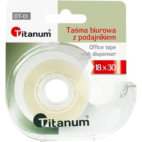 Cinta adhesiva de oficina de 18 mm x 30 m con dispensador.