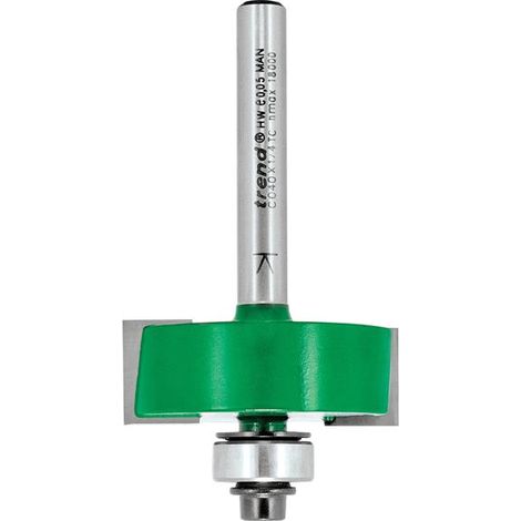 Trend C040X1/4 TCT Bearing-Guided Rebate Router Bit, 35mm Diameter, 12.7mm Cutting Depth