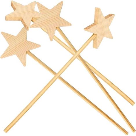 4 baguettes magiques en bois 23 cm