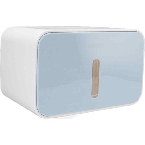 Porte-papier toilette mural en étanche, boîte de rangement pour rouleau de papier toilette, accessoires de salle de bain bleu