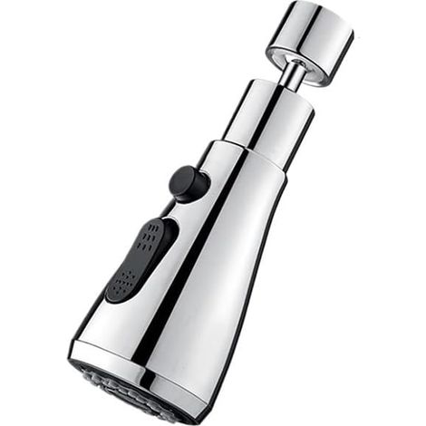 Extension de robinet de cuisine pivotante à 360 °, aérateur, filtre anti-éclaboussures en plastique, buse d'aérateur de robinet de lavabo de cuisine(Silver) (1/5)