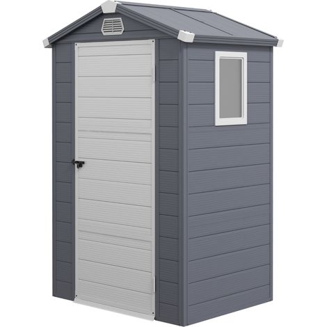Abri de jardin Outsunny 1,1m² toit en croupe 133×102×180/208 cm pour rangement extérieur (1/5)